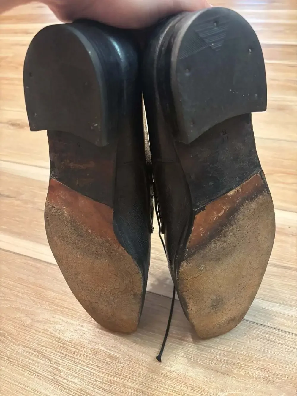 Vintage Celine Men's Black Leather Derby Dress Italian Shoes 8 1/2